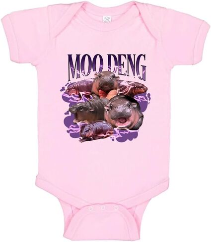 TATY Kids Moo Deng Photo Collage Baby Infant Bodysuit in Saudi Arabia