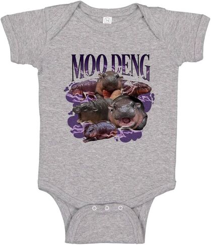 TATY Kids Moo Deng Photo Collage Baby Infant Bodysuit in Saudi Arabia