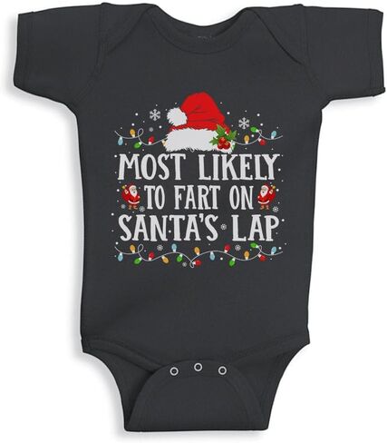 TATY Kids Most Likely To Fart On Santa's Lap Christmas Baby Infant Bodysuit in Saudi Arabia