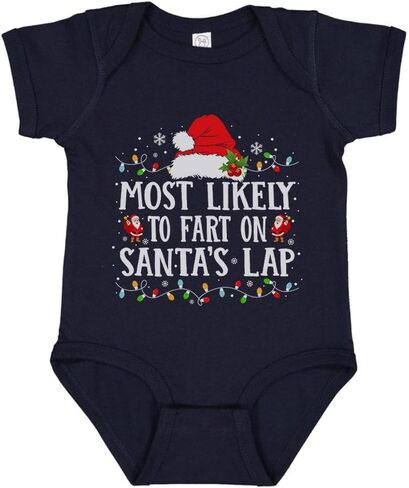 TATY Kids Most Likely To Fart On Santa's Lap Christmas Baby Infant Bodysuit in Saudi Arabia