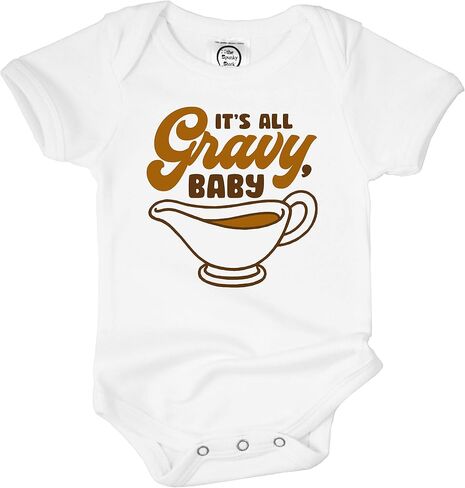 The Spunky Stork Infant Boys Girls It’s All Gravy Baby Retro Thanksgiving Outfit in Saudi Arabia