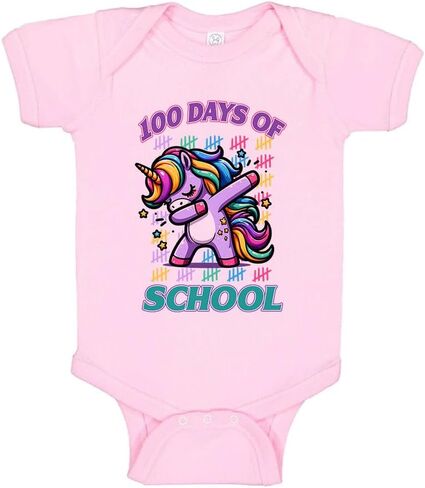TATY Kids Dabbing Unicorn 100 Days of School Baby Infant Bodysuit in Saudi Arabia