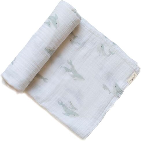PEHR Muslin Cotton Swaddle, Follow me Elephant | Organic Baby Blanket | Ultra-Soft & Versatile | Playful Animal Print | 47" x 47" in Saudi Arabia