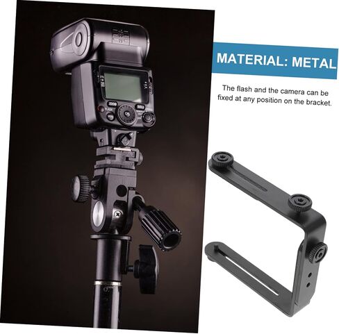 Artibetter Metal Bracket Screw Photography Flash Light Holder for DSLR Cameras with Detachable Dual Metal Connections Vertical Horizontal Position in Saudi Arabia