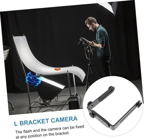 Artibetter Metal Bracket Screw Photography Flash Light Holder for DSLR Cameras with Detachable Dual Metal Connections Vertical Horizontal Position in Saudi Arabia