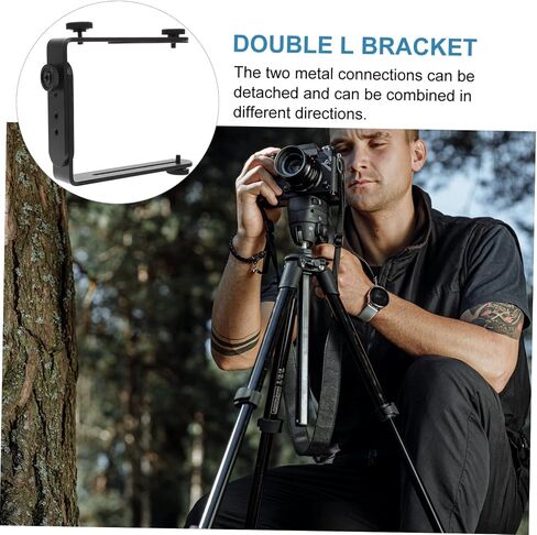 Artibetter Metal Bracket Screw Photography Flash Light Holder for DSLR Cameras with Detachable Dual Metal Connections Vertical Horizontal Position in Saudi Arabia