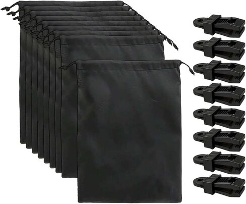 حقيبة رمل مرجحة للستائر الخارجية مع مشابك تثبيت لملحقات ستائر باب الفناء، 8 قطع in Kuwait