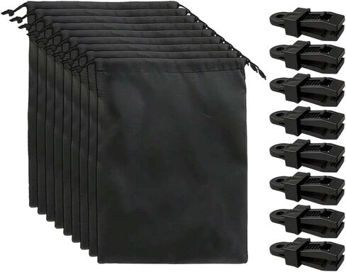 حقيبة رمل مرجحة للستائر الخارجية مع مشابك تثبيت لملحقات ستائر باب الفناء، 8 قطع in Kuwait