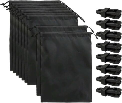 حقيبة رمل مرجحة للستائر الخارجية مع مشابك تثبيت لملحقات ستائر باب الفناء، 8 قطع in Kuwait