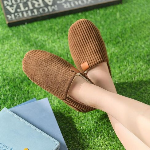 QIGEGE House Slippers for Women Memory Foam Bedroom Corduroy Lightweight House Shoes Cozy Loafer Slide Comfy Trendy Gift Slippers in Saudi Arabia