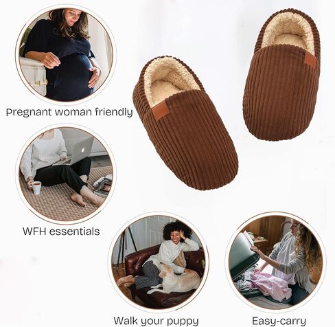 QIGEGE House Slippers for Women Memory Foam Bedroom Corduroy Lightweight House Shoes Cozy Loafer Slide Comfy Trendy Gift Slippers in Saudi Arabia