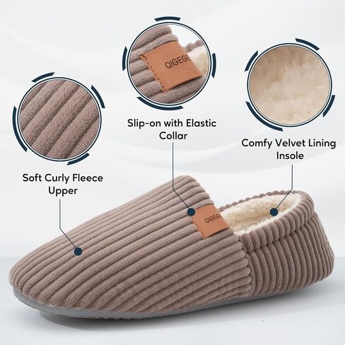 QIGEGE House Slippers for Women Memory Foam Bedroom Corduroy Lightweight House Shoes Cozy Loafer Slide Comfy Trendy Gift Slippers in Saudi Arabia