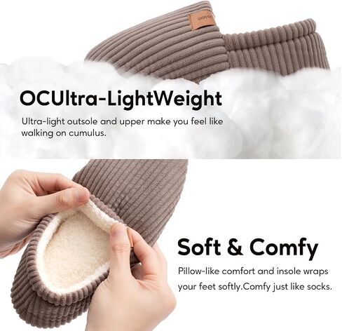 QIGEGE House Slippers for Women Memory Foam Bedroom Corduroy Lightweight House Shoes Cozy Loafer Slide Comfy Trendy Gift Slippers in Saudi Arabia