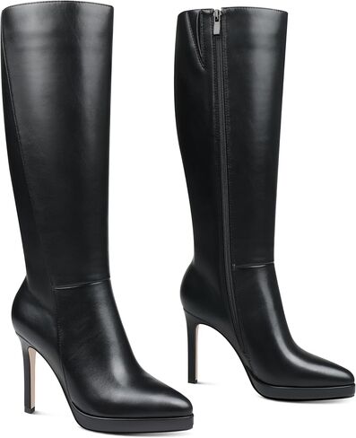 MERUMOTE Knee High Boots for Women Pointed Toe Platform Stiletto Heel Boots High Heel Side Zipper Boots in Saudi Arabia