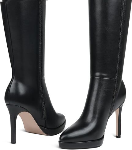 MERUMOTE Knee High Boots for Women Pointed Toe Platform Stiletto Heel Boots High Heel Side Zipper Boots in Saudi Arabia