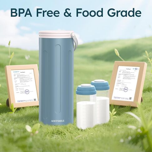 Portable Breast Milk Cooler for Travel, 22oz Large Capacity Breastmilk Chiller for Working Moms, 360° Cooling Keeps Milk Chilled 24 Hours, Includes 2 Baby Bottles, Breastfeeding Essentials in Saudi Arabia