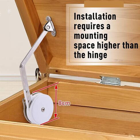 2 عبوة | مفصلات صندوق الألعاب ذات إغلاق ناعم - مفصلات صدر داعمة لغطاء HBL لصندوق الألعاب الخشبي، وخشب الأرز، وصندوق التخزين والمقاعد، مصنوعة من سبائك الزنك، وآمنة وشديدة التحمل. in Kuwait