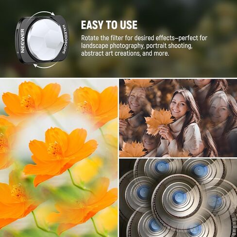 NEEWER Kaleidoscope Prism Filter Compatible with DJI Osmo Pocket 3 Creator Combo Accessories, Magnetic Multicoated HD Optical Glass Gimbal Camera Lens Filter with Screen Protector, FL-C39 in Saudi Arabia