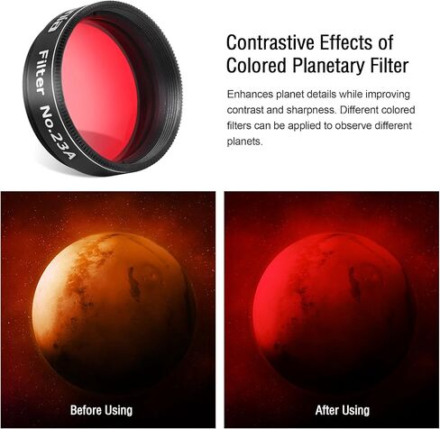 Astromania 1.25" Color/Planetary Filter - #23A Red - Bundle with - Telescope Eyepiece 6mm Wide Angle 58 Degree in Saudi Arabia