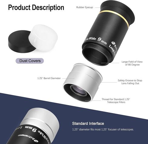 Astromania 1.25" Color/Planetary Filter - #58A Dark Green - Bundle with - Telescope Eyepiece 9mm 66 Degree in Saudi Arabia