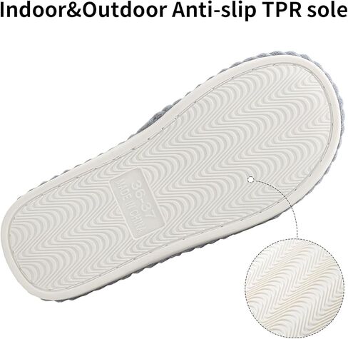 Cross Band Slippers For Women Indoor Corduroy Bow Open Toe Slippers Memory Foam Outdoor Shoes in Saudi Arabia