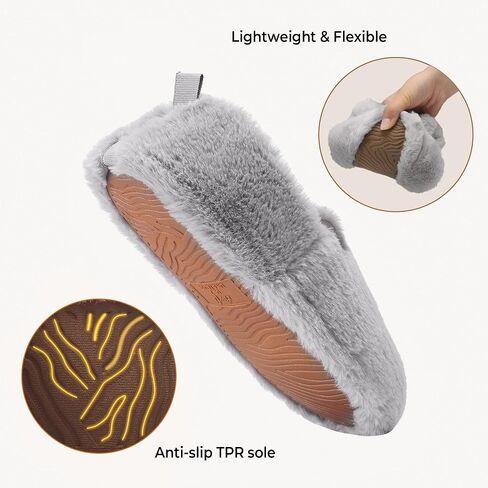 Fuzzy Home Slippers Womens Faux Wool House Shoes Memory Foam Slip on Slippers for Women Cozy Warmies Bedroom Ladies Slipper Fluffy/Felt in Saudi Arabia