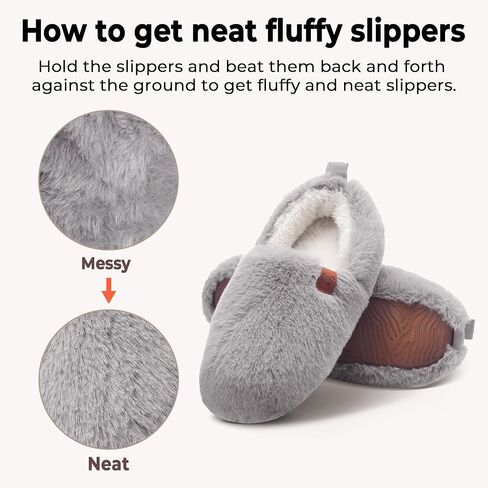 Fuzzy Home Slippers Womens Faux Wool House Shoes Memory Foam Slip on Slippers for Women Cozy Warmies Bedroom Ladies Slipper Fluffy/Felt in Saudi Arabia
