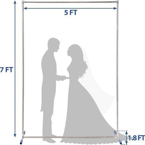 Wedding Arch Backdrop Stand for Ceremony, 7x6 FT Large Square Metal Arch Frame No Fall, Rectangle Archway for Party, Garden, Anniversary, Birthday, Baby Shower, Outdoor Balloon Decor, Stainless Steel in Saudi Arabia