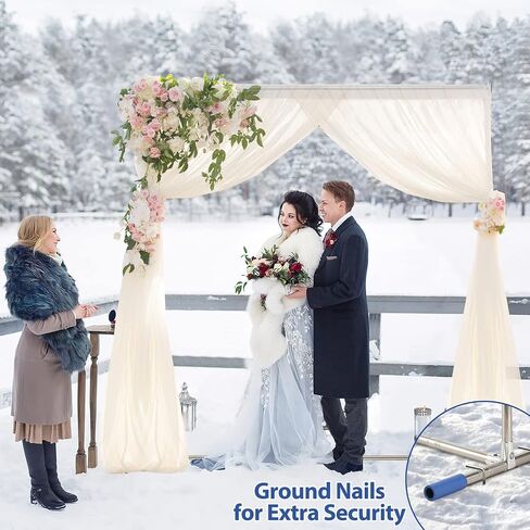 Wedding Arch Backdrop Stand for Ceremony, 7x6 FT Large Square Metal Arch Frame No Fall, Rectangle Archway for Party, Garden, Anniversary, Birthday, Baby Shower, Outdoor Balloon Decor, Stainless Steel in Saudi Arabia