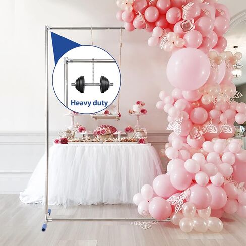 Wedding Arch Backdrop Stand for Ceremony, 7x6 FT Large Square Metal Arch Frame No Fall, Rectangle Archway for Party, Garden, Anniversary, Birthday, Baby Shower, Outdoor Balloon Decor, Stainless Steel in Saudi Arabia
