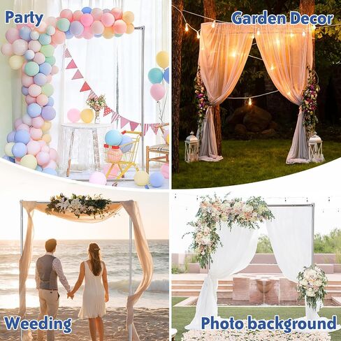 Wedding Arch Backdrop Stand for Ceremony, 7x6 FT Large Square Metal Arch Frame No Fall, Rectangle Archway for Party, Garden, Anniversary, Birthday, Baby Shower, Outdoor Balloon Decor, Stainless Steel in Saudi Arabia