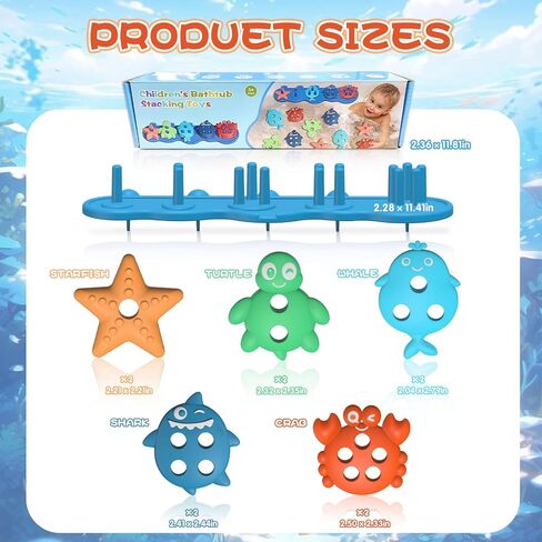 Suction Baby Bath Toys, Mold Free Silcone Shape Sorting & Stacking Bathub Toy, Sensory Toys & Best Gift for Toddlers 3 4 5 Early Learning Bathtub Fun (Geometry) in Saudi Arabia