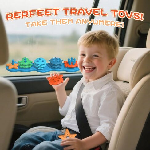 Suction Baby Bath Toys, Mold Free Silcone Shape Sorting & Stacking Bathub Toy, Sensory Toys & Best Gift for Toddlers 3 4 5 Early Learning Bathtub Fun (Geometry) in Saudi Arabia