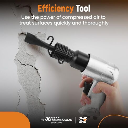 maXpeedingrods Air Needle Scaler with Hammer Chisel Kit, 4500 BPM Pneumatic Needle Gun for Metalworks, Rust, Weld & Paint Remover, Pistol Grip Metal Scraper Air Compressor Accessories in Saudi Arabia