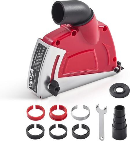 VEVOR Cutting Dust Shroud for Angle Grinders, Universal 4-5 in Angle Grinder Dust Shroud with 6 Clamping Washers, Adjustable Cutting Depth, Connect to Vacuum Cleaner, for Wood Concrete Wall Stone in Saudi Arabia