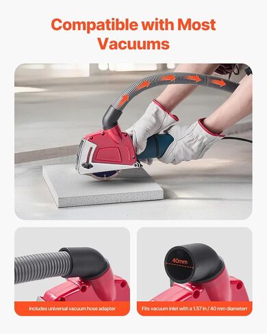 VEVOR Cutting Dust Shroud for Angle Grinders, Universal 4-5 in Angle Grinder Dust Shroud with 6 Clamping Washers, Adjustable Cutting Depth, Connect to Vacuum Cleaner, for Wood Concrete Wall Stone in Saudi Arabia