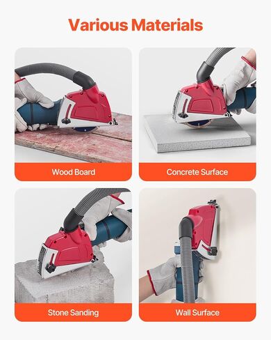 VEVOR Cutting Dust Shroud for Angle Grinders, Universal 4-5 in Angle Grinder Dust Shroud with 6 Clamping Washers, Adjustable Cutting Depth, Connect to Vacuum Cleaner, for Wood Concrete Wall Stone in Saudi Arabia