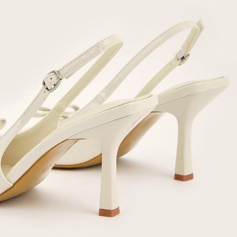 Women's Bow Stilettos Slingback Pumps with Back Buckle Patent Leather Pointed Closed Toe Kitten High Heels Sexy Dress High Heel Sandals for Working Party Prom in Kuwait