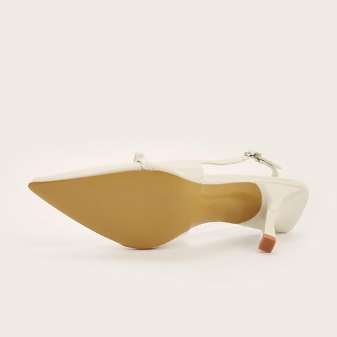 Women's Bow Stilettos Slingback Pumps with Back Buckle Patent Leather Pointed Closed Toe Kitten High Heels Sexy Dress High Heel Sandals for Working Party Prom in Kuwait