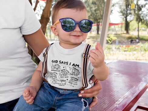 تي شيرت God Says I Am Baby Construction لطيف للأطفال والرضع - ملابس مضحكة للفتيات والأولاد لحفلة استقبال المولود الجديد in Kuwait