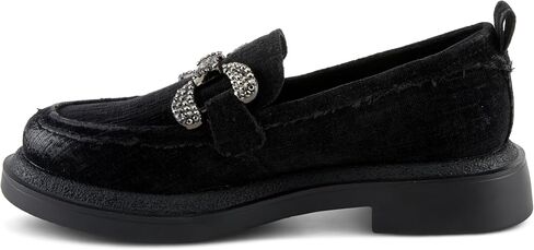حذاء نسائي من PATRIZIA Marlen Velvet Loafers بزخرفة معدنية وتفاصيل كريستالية وملاءمة مريحة in Saudi Arabia