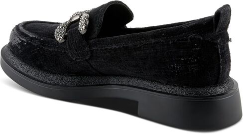 حذاء نسائي من PATRIZIA Marlen Velvet Loafers بزخرفة معدنية وتفاصيل كريستالية وملاءمة مريحة in Saudi Arabia