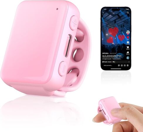 Scrolling Ring Remote with Touchpad Control for TikTok, Bluetooth Page Turner Ring, Camera Shutter, Phone Remote Control, TikTok Must Haves 2025, Compatible with iPhone/Android/iPad (Black) in Saudi Arabia