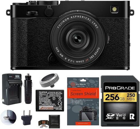 FUJIFILM X-E5 Mirrorless Camera with XF 23mm f/2.8 Lens Bundle, Includes: ProGrade Digital 256GB UHS-II SDXC Memory Card, Spare FUJIFILM NP-W126 Battery Pack and More (7 Items) (Silver) in Saudi Arabia