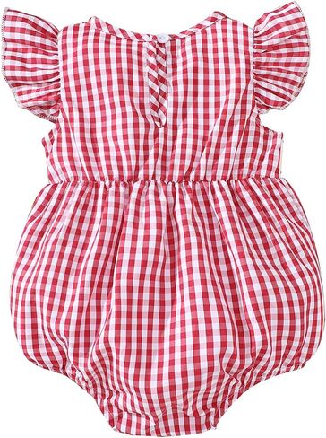 Newborn Girl Smocked Santa Romper Infant Baby Christmas Tree Embroidery Bubble Rompers Fly Sleeve Gingham Bodysuit in Saudi Arabia