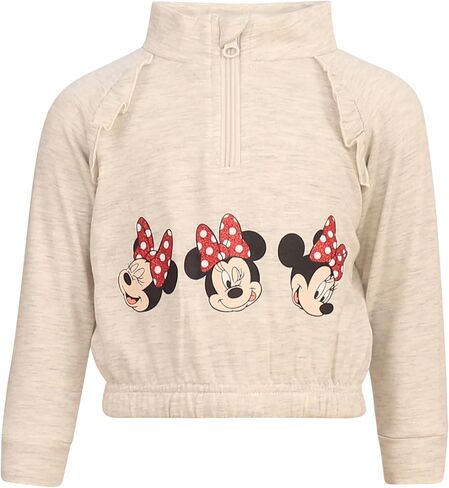 Magic Threadz Disney Clothes Baby Girls Quarter-Zip Fleece Pullover & Pants Set – Minnie Mouse, Marie & Stitch (12M–24M) in Saudi Arabia