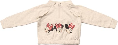 Magic Threadz Disney Clothes Baby Girls Quarter-Zip Fleece Pullover & Pants Set – Minnie Mouse, Marie & Stitch (12M–24M) in Saudi Arabia