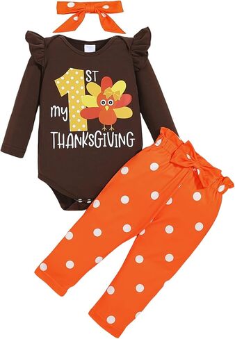 My First St Patricks Outfit - Baby Girl Cute Shamrock Clover Long Sleeve Romper Pants Headband Newborn Clothes Set in Saudi Arabia