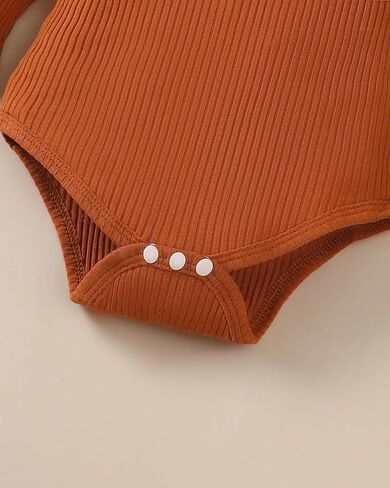 ملابس Jecson لحديثي الولادة للفتيات: ملابس أطفال قطنية ناعمة بأكمام مكشكشة رومبير وسراويل مجموعة خريف لطيفة للخروج في المنزل 0-18 شهرًا in Kuwait