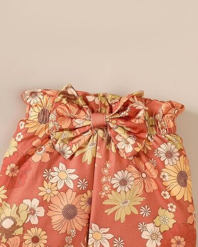 ملابس Jecson لحديثي الولادة للفتيات: ملابس أطفال قطنية ناعمة بأكمام مكشكشة رومبير وسراويل مجموعة خريف لطيفة للخروج في المنزل 0-18 شهرًا in Kuwait